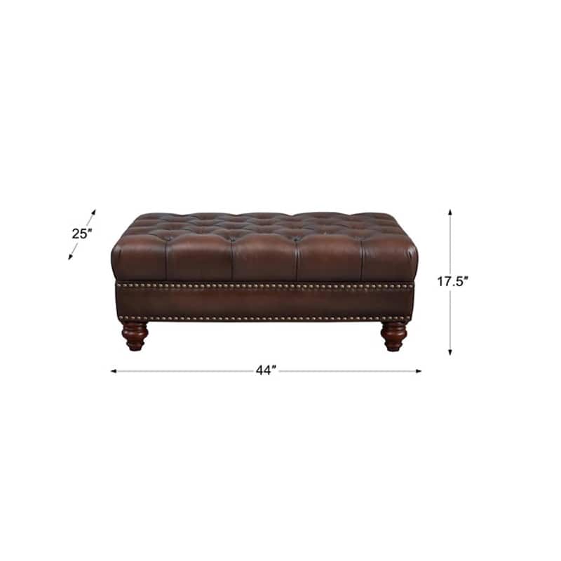 Hydeline Alton Bay Top Grain Leather Ottoman