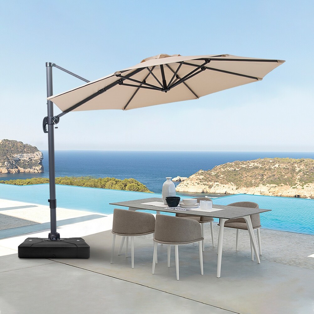 Shop Black Friday Deals On 10 Ft Patio Cantilever Umbrella Outdoor Hanging Offset Umbrella Overstock 31633737