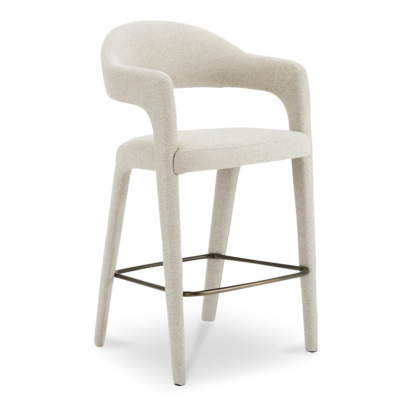 NADAAL STUDIOS Bryn, Bar Stool With Open Barrel Back - 23.6"W x23.3"D x42.9"H