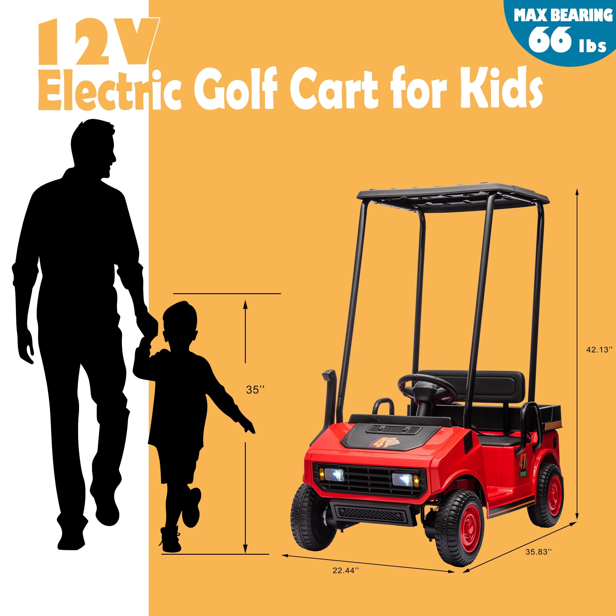 12V Electric Golf Cart Ride On for Kids with Remote Control Wide Seat MP3 Music Lights and Safe Design Bed Bath Beyond 41653652