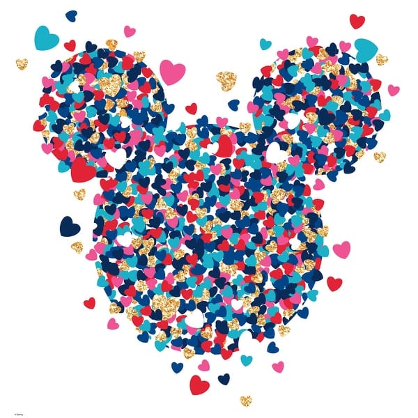 slide 1 of 2, Minnie Mouse Heart Confetti Giant Wall Decals With Glitter by RoomMates