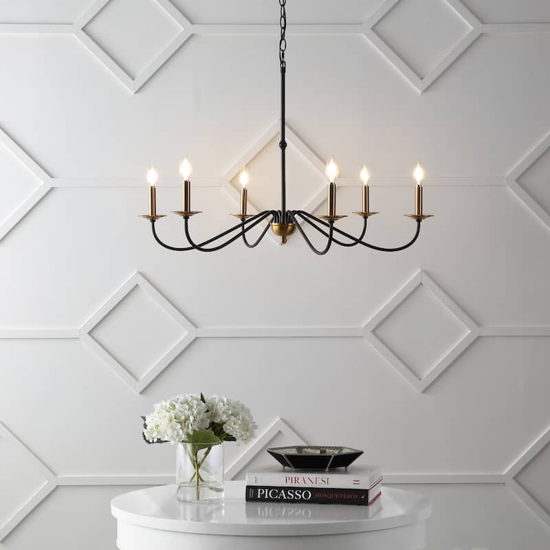 34.75" 6-Light Iron LED Chandelier, by JONATHAN Y