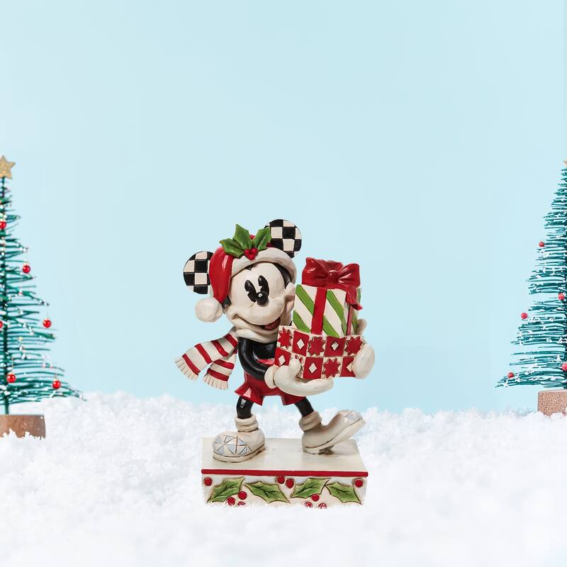 Dept 56 Mickey with Stacked Presents Christmas Figure