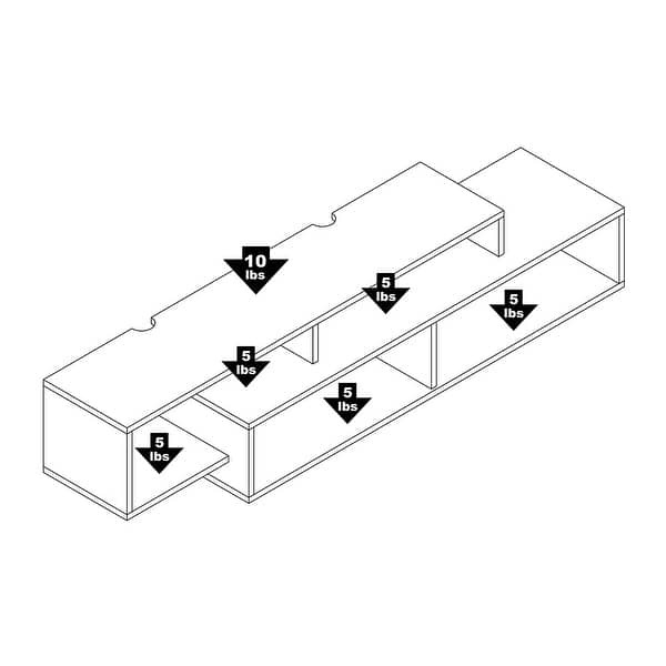 Prepac Modern Wall Mounted Media Console and Storage Shelf 58" W x 13