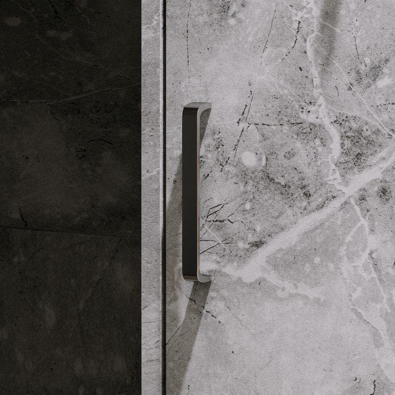 55.9-inch L-shaped Black or White Marbled Wood Reception Desk