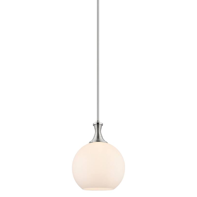 Innovations Lighting 415-1S-14-10 Astor Pendant Astor 10" Wide Pendant - Polished Nickel / Matte White