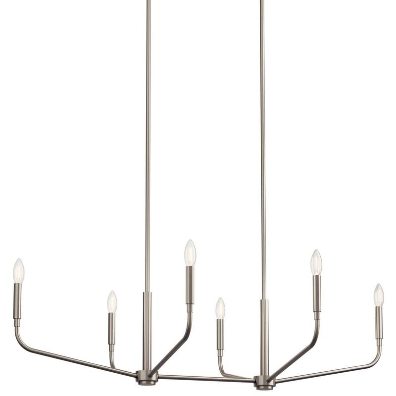 Kichler 52721 Madden 6 Light 45" Wide Taper Candle Linear Chandelier - Brushed Nickel