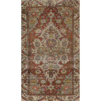 Hand Knotted Oriental 100% Wool Carpet Traditional Floral Beige & Ivories Bakhtiari Area Rug - 6' 9'' X 3' 10''