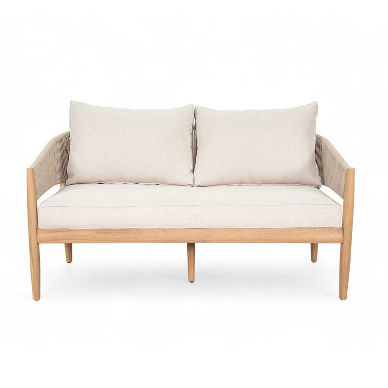 Christopher Knight Home - Linda Acacia Wood 4 Piece Outdoor Chat Set