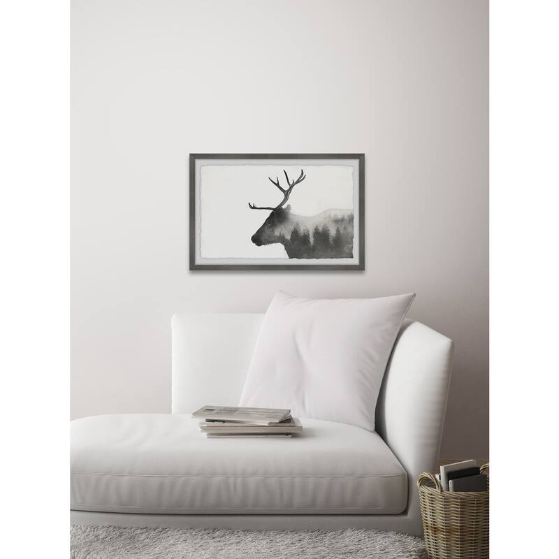 Alone Reindeer Framed Wall Art, Elegant Home Touch - Sophisticated Artwork for Refined Décor