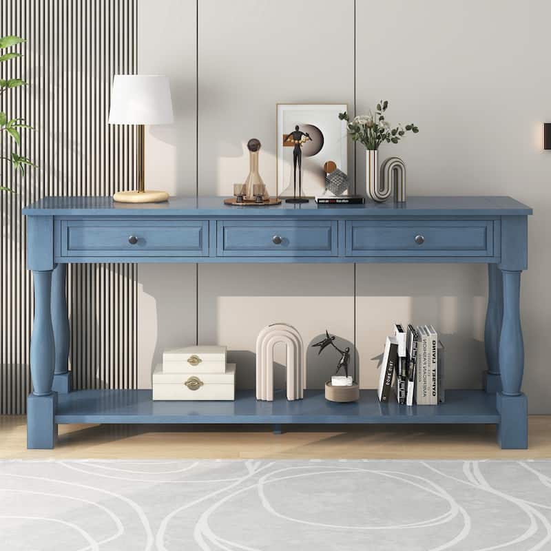Nestfair Console Table with Drawers and Shelf for Entryway