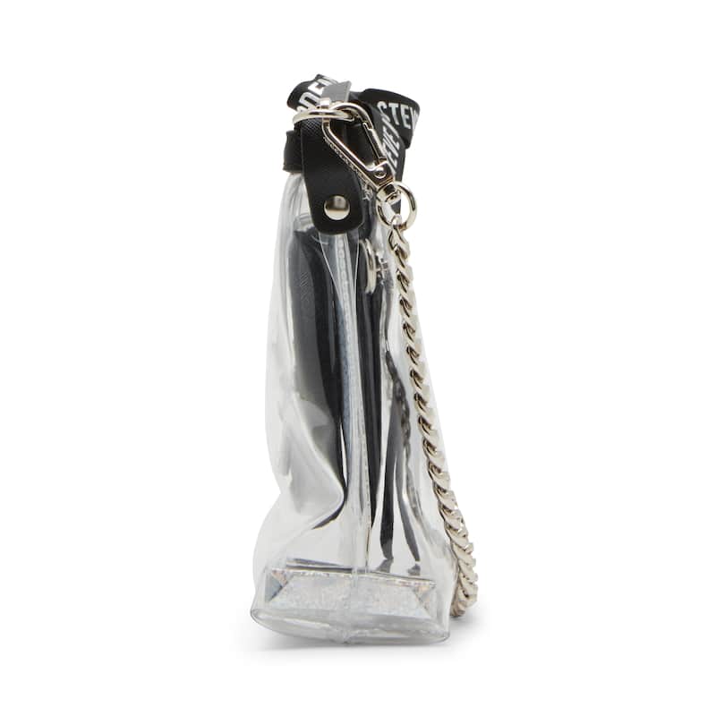Steve Madden Clear Shoulder Bag with Card Case Set - Black