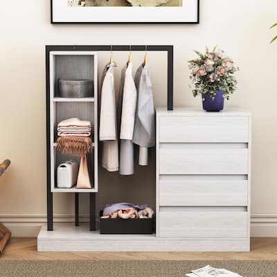 Modern Wardrobe with 4 Drawers and 3 Shelves