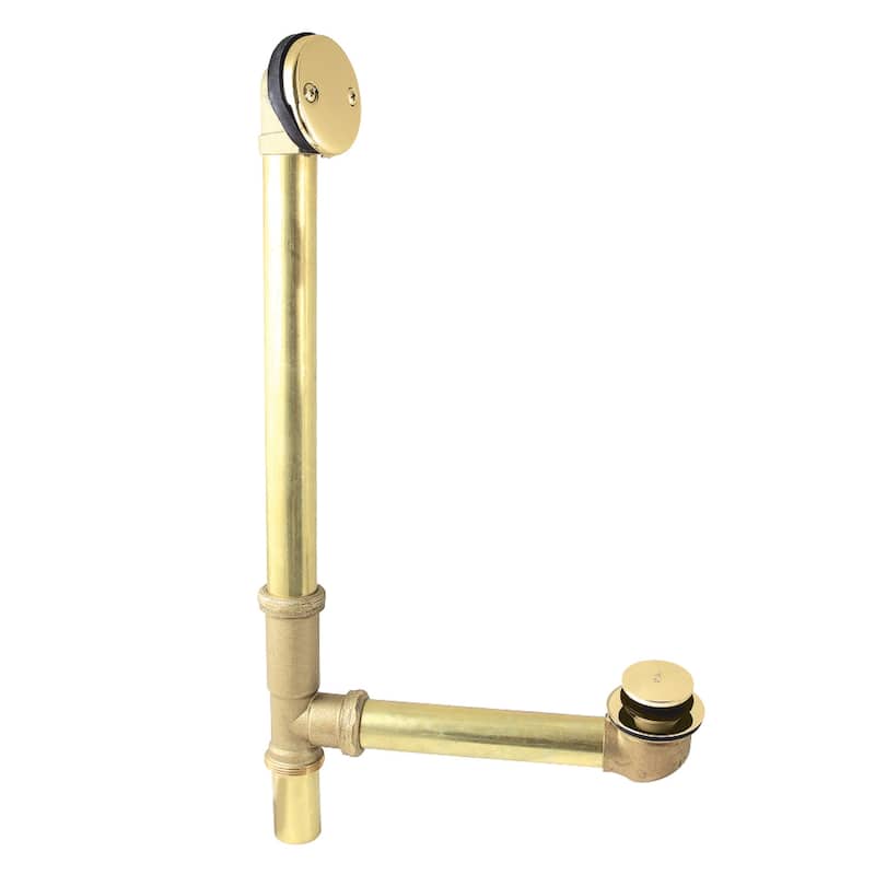 Made To Match 16" Bathtub Waste and Overflow Drain - Polished Brass