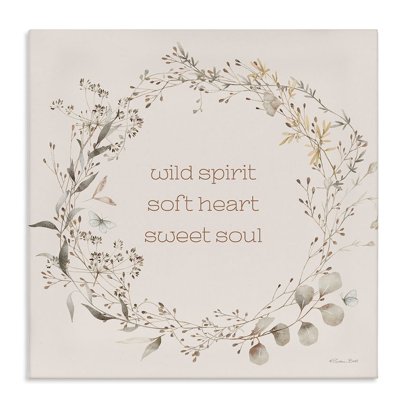 Stupell Wild Spirit Soft Heart Sweet Soul Canvas Wall Art Design By Susan Ball - 17 x 17