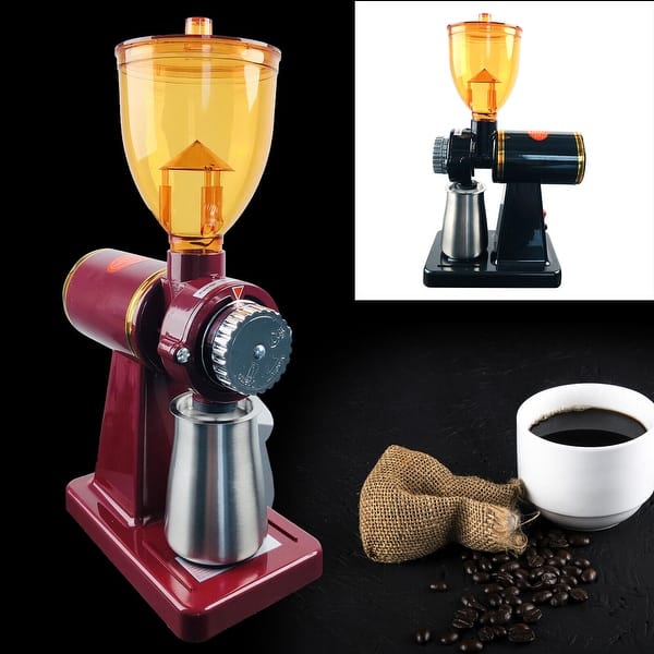 Black Automatic Coffee Bean Grinder Adjustable Grinding Machine On