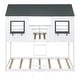 preview thumbnail 7 of 22, Twin Over Twin Bunk Bed Wood Bed w/ Roof, Window, Guardrail & Ladder