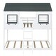 preview thumbnail 19 of 24, Twin Over Twin Bunk Bed with Roof, Windows, Ladder, and Guardrails, Solid Wood Playhouse Design, Space-Saving for Kids, Grey