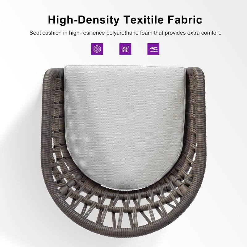 PURPLE LEAF Outdoor Dining Chairs Set of 2 Patio Bar Stools