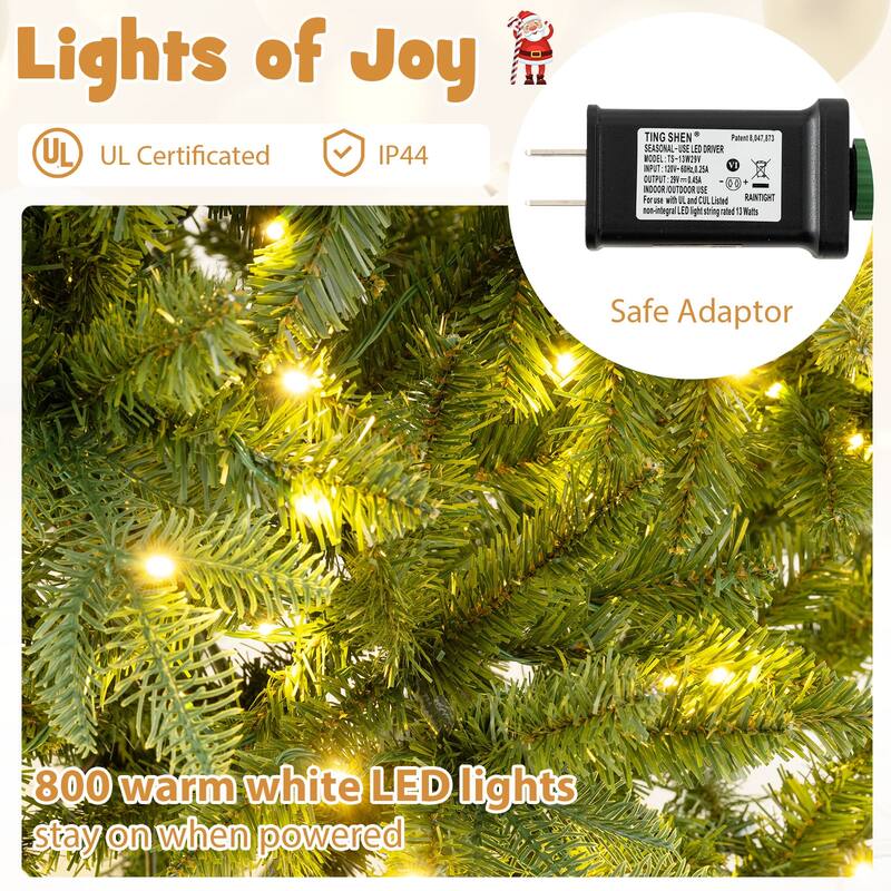 Costway 12 FT Artificial Christmas Tree with 2517 Branch Tips, 800 - Green - See Details