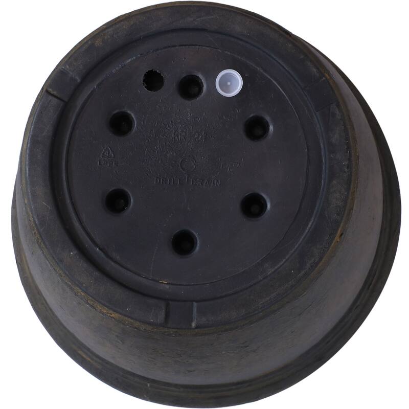 Sunnydaze Anjelica Polyresin Large Round Outdoor Planter - 24" - Sable