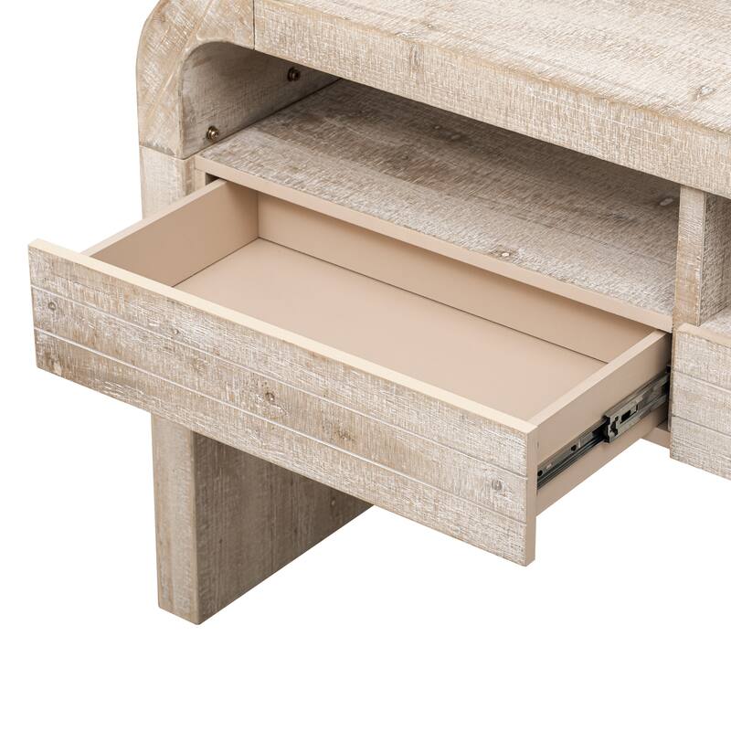 52 Inch Retro Style Console Table with Large Drawers