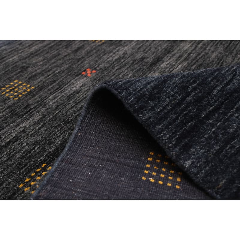 ECARPETGALLERY Hand Loomed Kashkuli Gabbeh Navy Wool Rug - 6'8 x 8'1