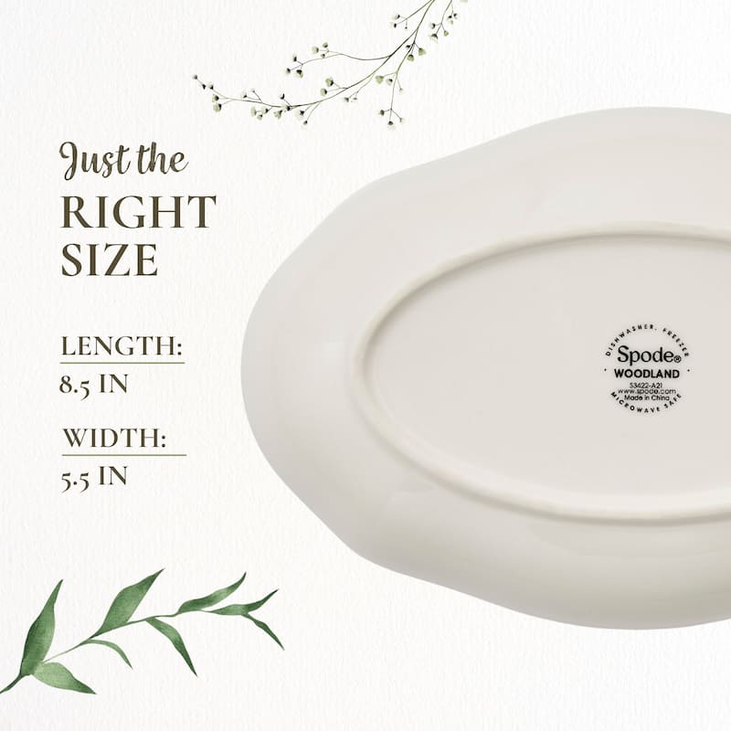 Spode Woodland Pickle Side Dish - 8.5 Inch