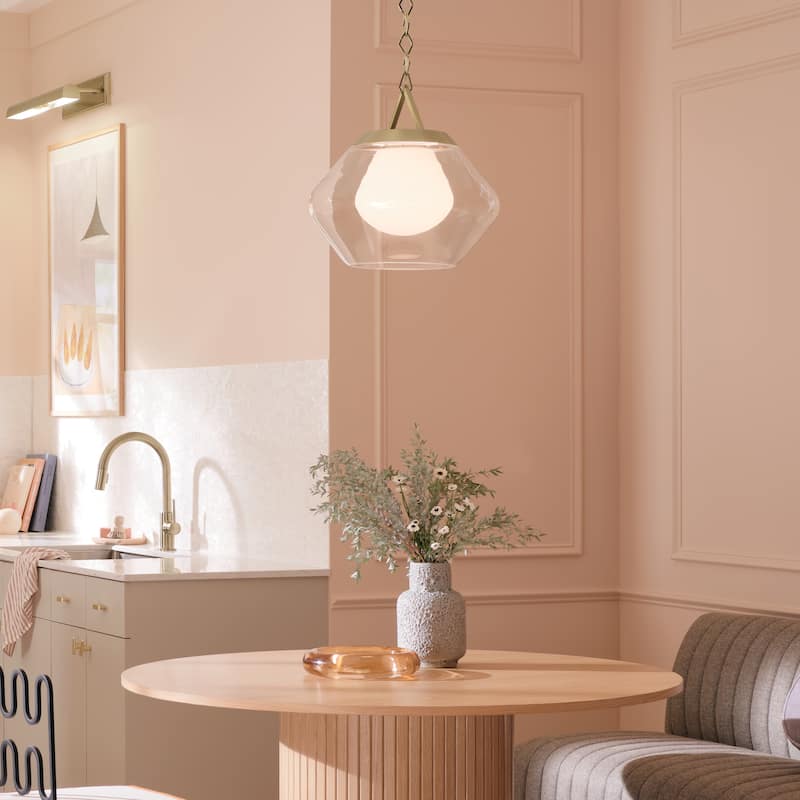 Kichler Lighting Nella 16 Inch 1 Light Pendant with Clear Outer Glass with Opal Interior Glass in Champagne Bronze - 12