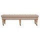 preview thumbnail 2 of 7, SAFAVIEH En Vogue Barney Taupe Oak Bench - 63" x 20.9" x 18.3"