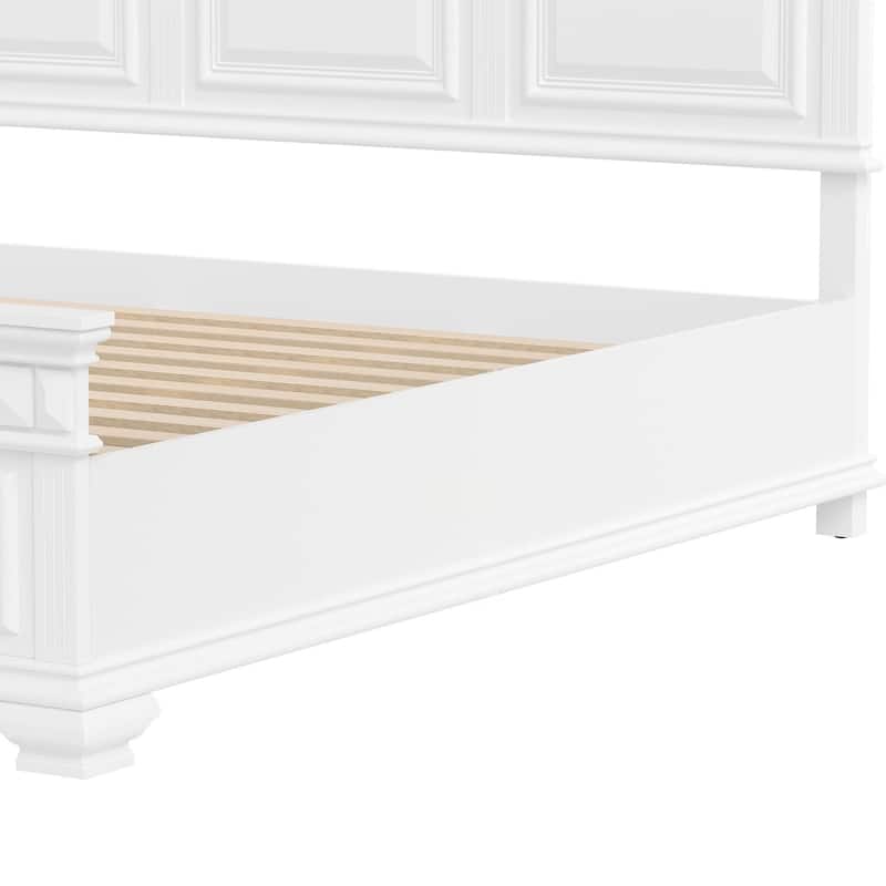 Classic Solid Wood Panel Bed Frame