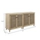 preview thumbnail 8 of 12, Art Leon Woven Rattan Wicker Doors Accent Cabinet Sideboards