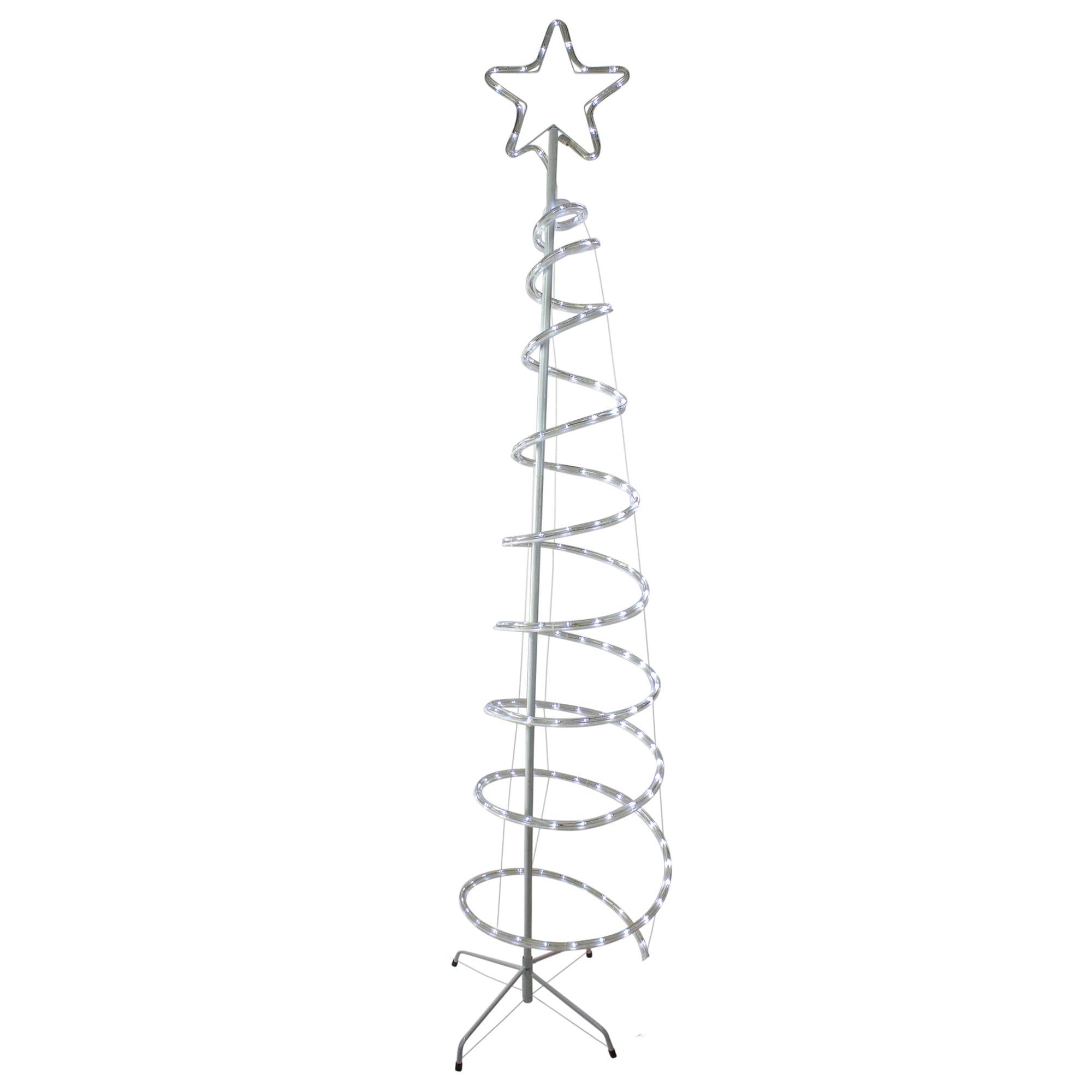 7' LED White Spiral Rope Light Tree with Star Tree Topper
