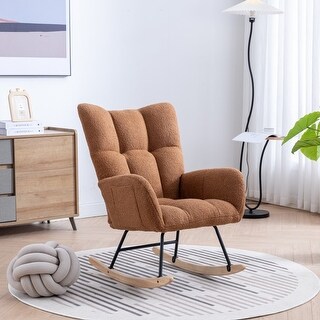 Teddy Velvet Fabric Rocking Chair - Bed Bath & Beyond - 39005178
