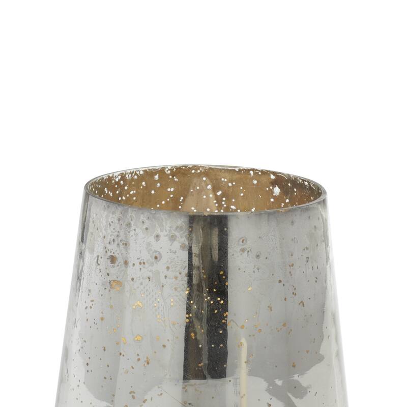 Glass Decorative Indoor Outdoor Candle Lantern with Faux Mercury Glass Finish - Gold - Roche River Decor