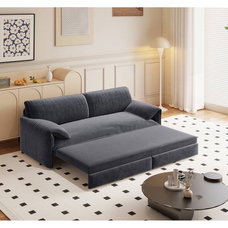 Convertible Sleeper Sofa Multi-Functional Velvet Loveseat Bed