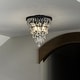 preview thumbnail 6 of 6, Interior 3-Lights Teardrop Glass Flush Mount Ceiling light 12" Tiered Glam Chandelier