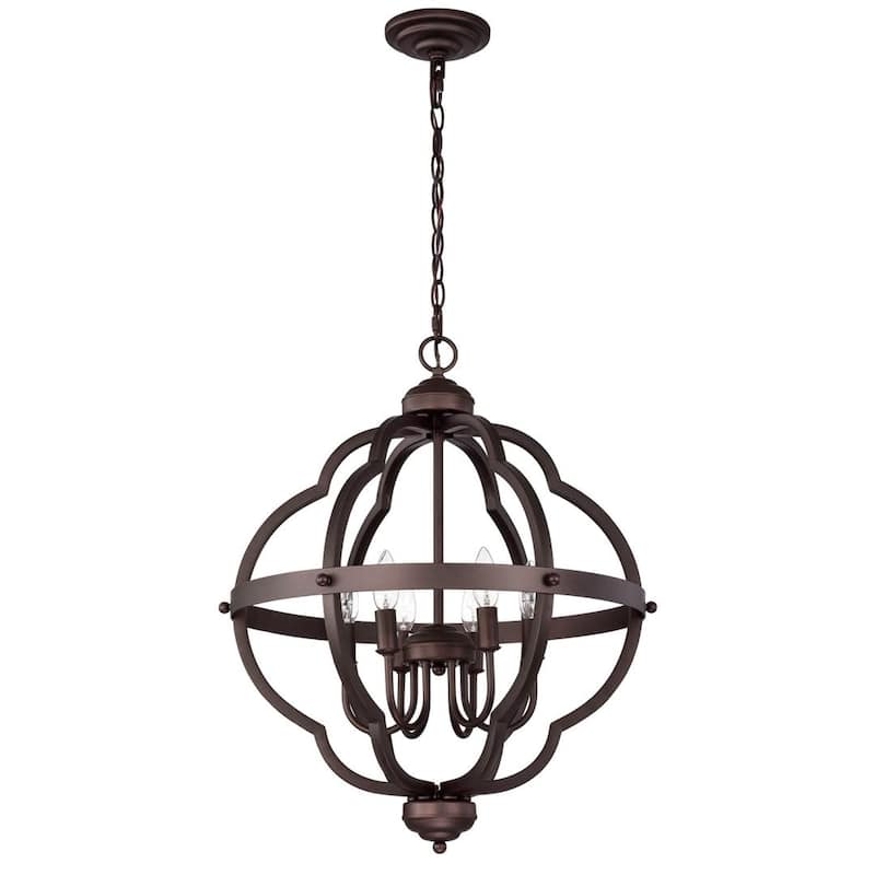 Allario 6 Light Farmhouse Candle Style Metal Chandelier 21 Inch - Oil Rubbed Bronze