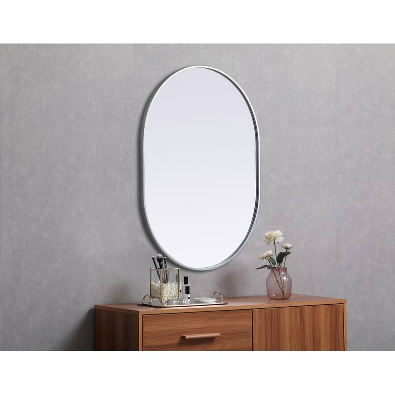 Indigo Home Metal Frame Oval Mirror 30x40 Inch