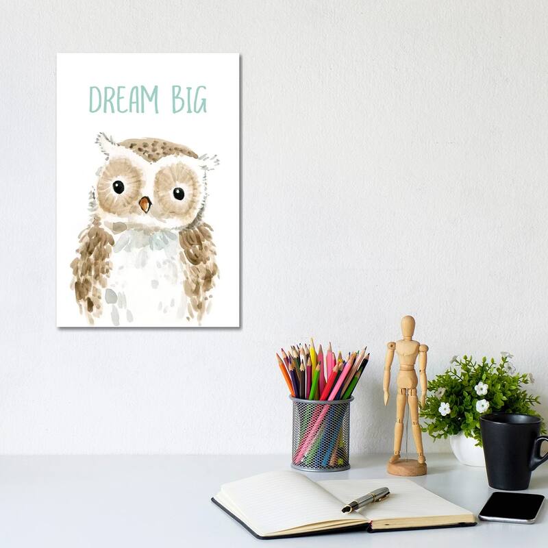 iCanvas "Dream Big Owl" by Carol Robinson Canvas Print - 12x8x0.75