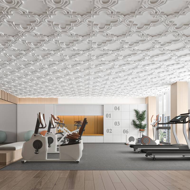 Art3d 3D PVC Ceiling Tiles, 3D Wall Panels, 2x2 ft. (pack of 12)