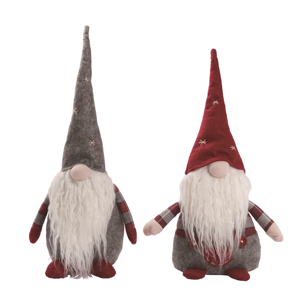 Transpac Plush Santa Gnome Set of 2 Christmas Home Decorations