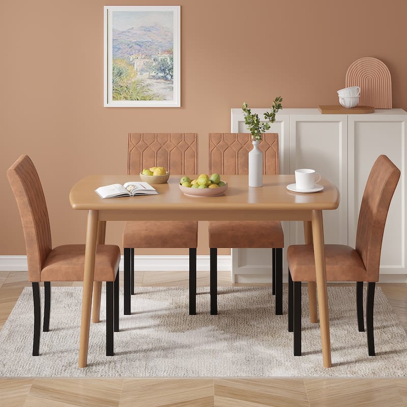 Javlergo Dining Chairs Set of 2/4/6 Upholstered Chairs with Solid Back for Kitchen Restaurant and Living Room