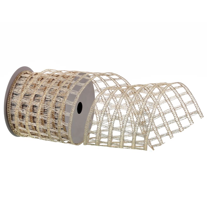 4"X10y Knitted Metallic Net Ribbon - 4" x 10 Yards