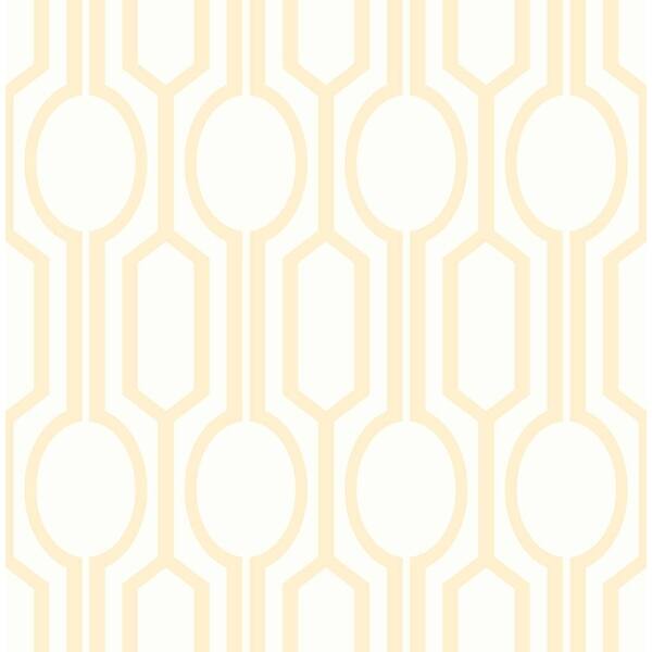 slide 1 of 1, Seabrook Designs Hopscotch Lattice Unpasted Wallpaper - 20.5 in. W x 33 ft. L 20.5 in. W x 33 ft. L - Banana