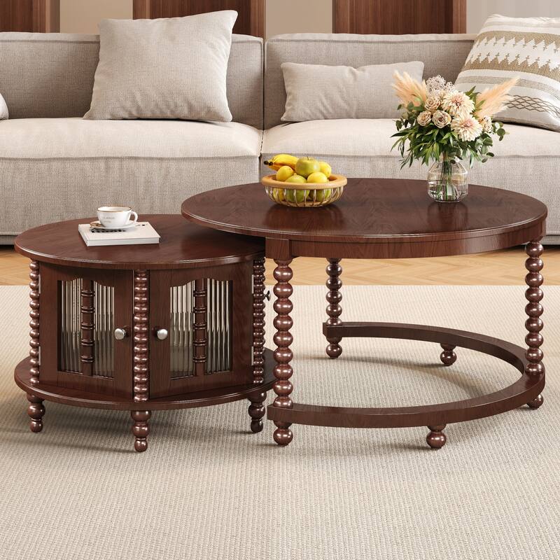 Vintage Round Nesting Coffee Table