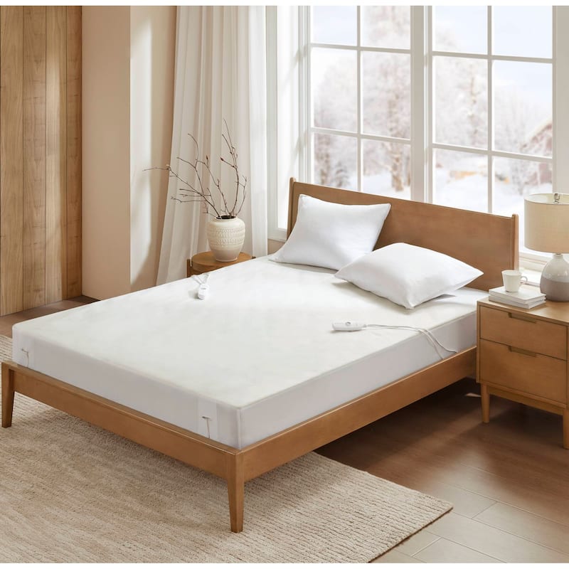 1-Piece Queen Heated Mattress Pad,White