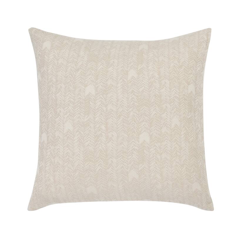 Lana Cotton Embroidered Sham by Kosas Home - Euro Square - Beige
