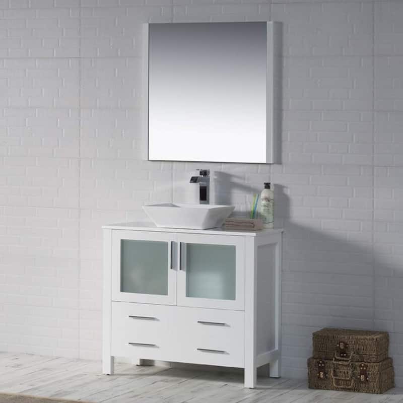 Blossom Sydney 36" Bathroom Vanity with Ceramic Vessel Sink and Mirror