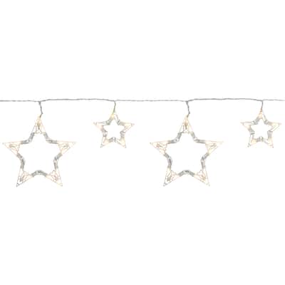 10 Count Clear LED Twinkle Star Icicle Lights 10.25ft White Wire